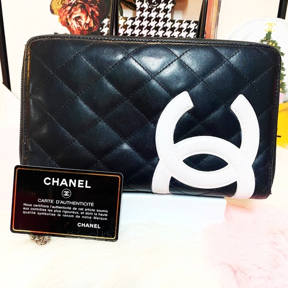 CHANEL Combon Line Lambskin Zip Around Long Wallet Black - Picture 3 of 17